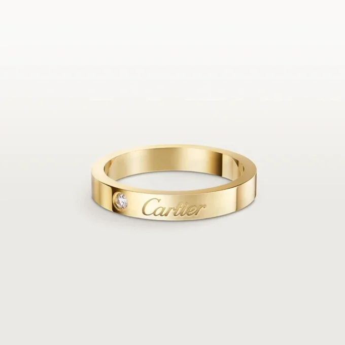 Alianza C De Cartier, 3 mm de ancho, 1 diamante