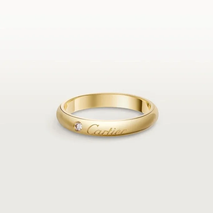 Alianza C De Cartier, 3 mm de ancho, 1 diamante