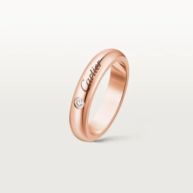 Alianza C De Cartier, 4 mm de ancho, 1 diamante