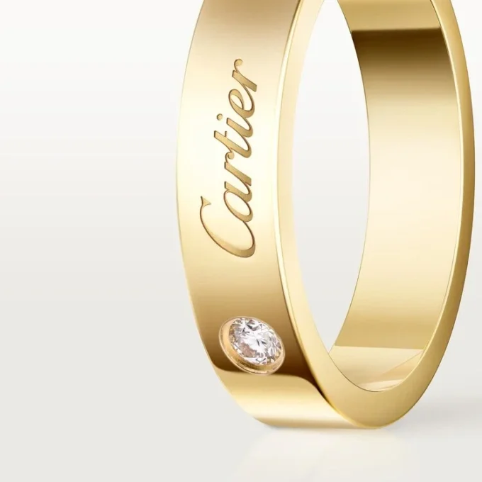 Alianza C De Cartier, 4 mm de ancho, 1 diamante