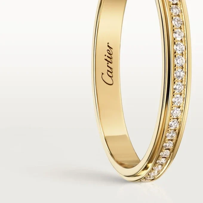 Alianza Cartier D’amour, 2,3 mm de ancho, pavé