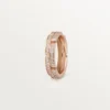 Alianza Maillon Panthere delgada, 2 filas con medio pavé de diamantes – Oro rosa, diamantes – Cartier