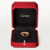 Alianza Maillon Panthere delgada, 2 filas con medio pavé de diamantes – Oro rosa, diamantes – Cartier