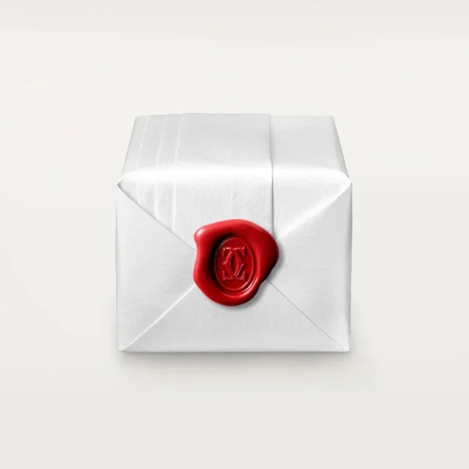 Alianza Maillon Panthere delgada, 2 filas con medio pavé de diamantes – Oro rosa, diamantes – Cartier