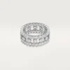 Anillo Broderie De Cartier, triple fila, diamantes