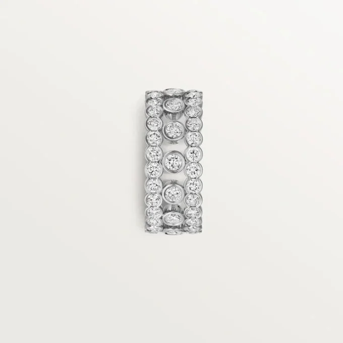 Anillo Broderie De Cartier, triple fila, diamantes