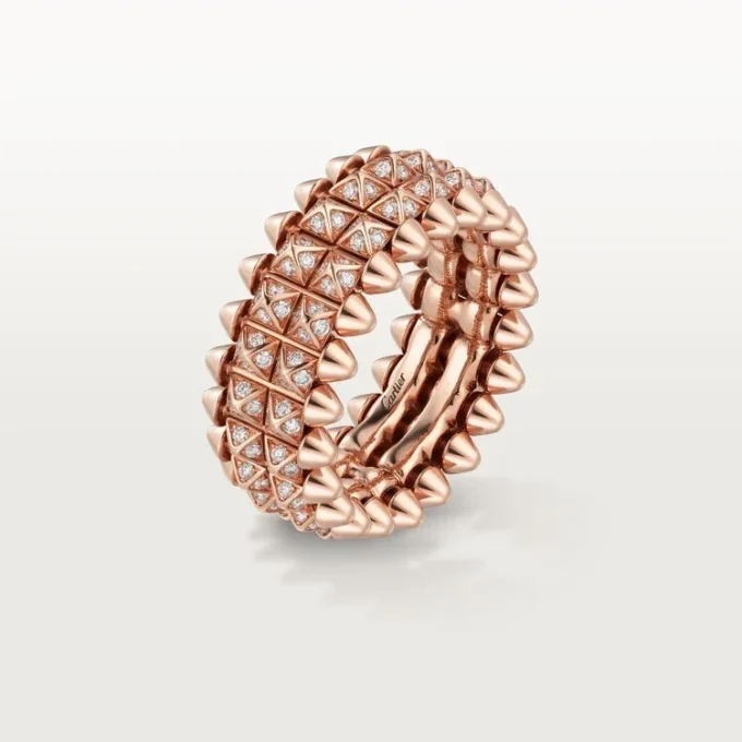 Anillo Clash de Cartier, doble fila, pavé
