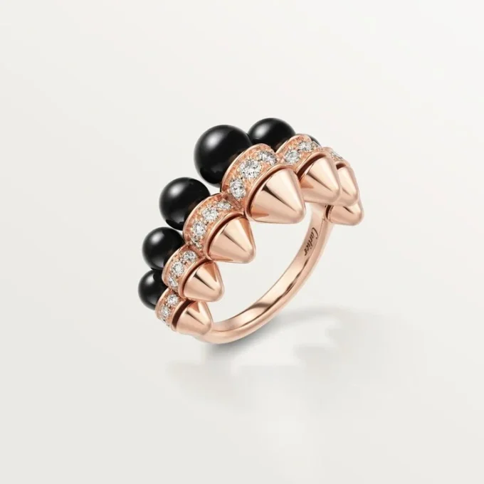 Anillo Clash de Cartier, ónix, modelo extragrande, diamantes