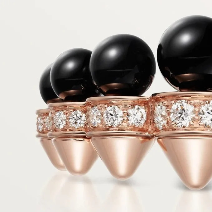 Anillo Clash de Cartier, ónix, modelo extragrande, diamantes