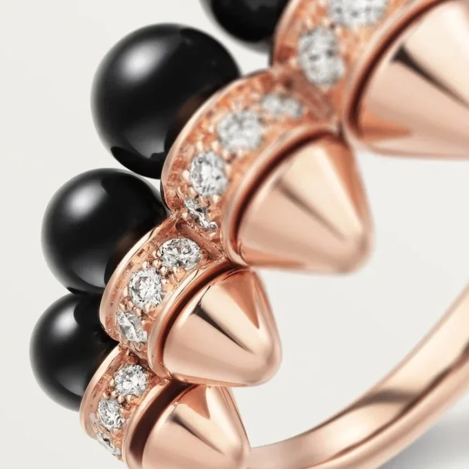 Anillo Clash de Cartier, ónix, modelo extragrande, diamantes