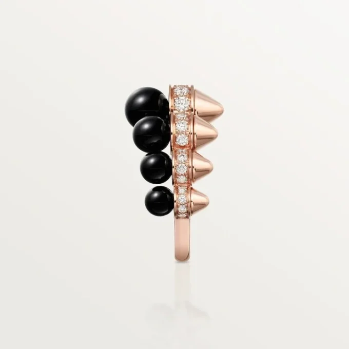 Anillo Clash de Cartier, ónix, modelo extragrande, diamantes