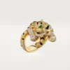 Anillo Faune Et Flore De Cartier, diamantes amarillos, naranjas y marrones, pavé