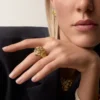 Anillo Faune Et Flore De Cartier, diamantes amarillos, naranjas y marrones, pavé