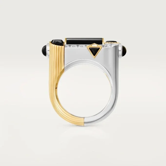 Anillo Geometrie & Contrastes, ónix, pavé