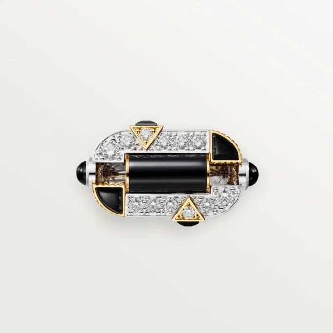 Anillo Geometrie & Contrastes, ónix, pavé