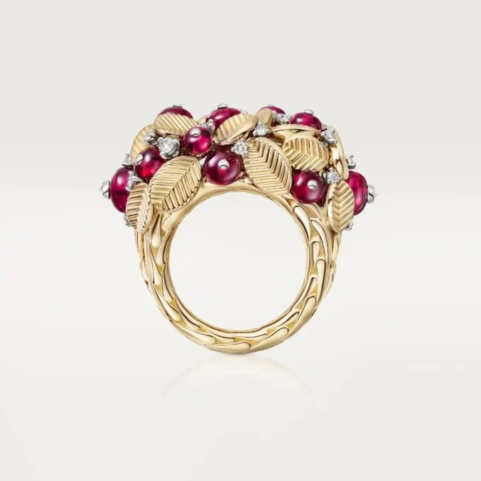 Anillo Grain De Café, rubelita, semipavé
