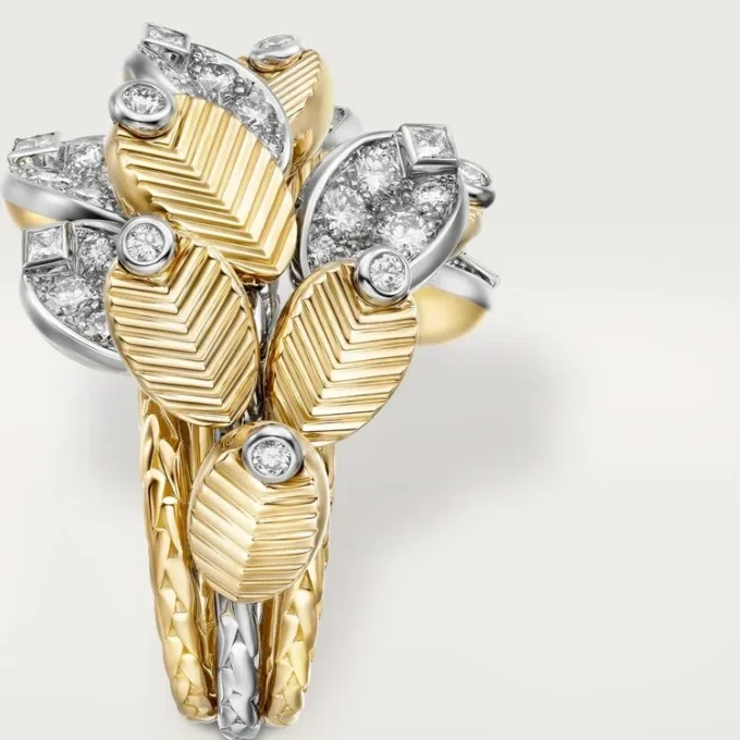 Anillo Grain De Café, semipavé