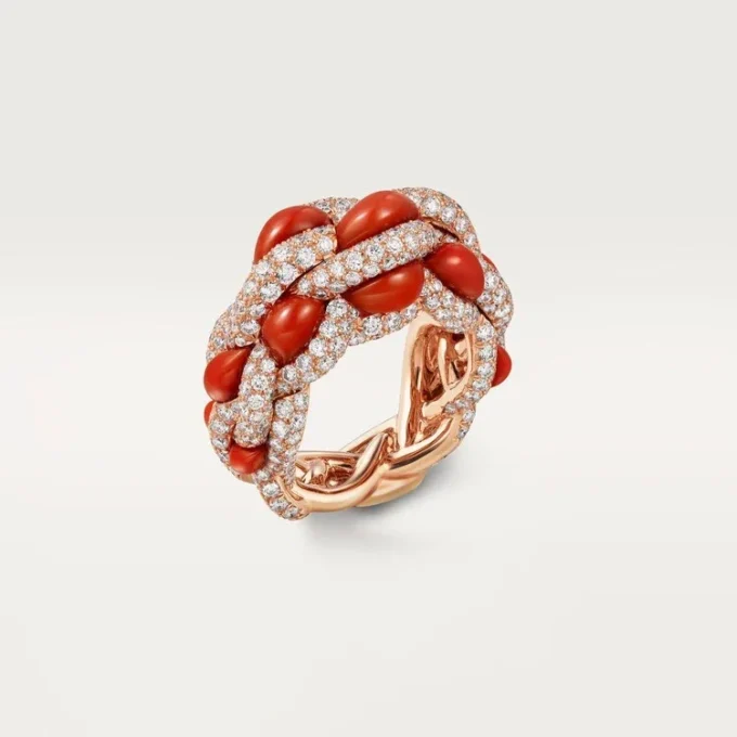 Anillo Libre Tressage de Cartier, coral