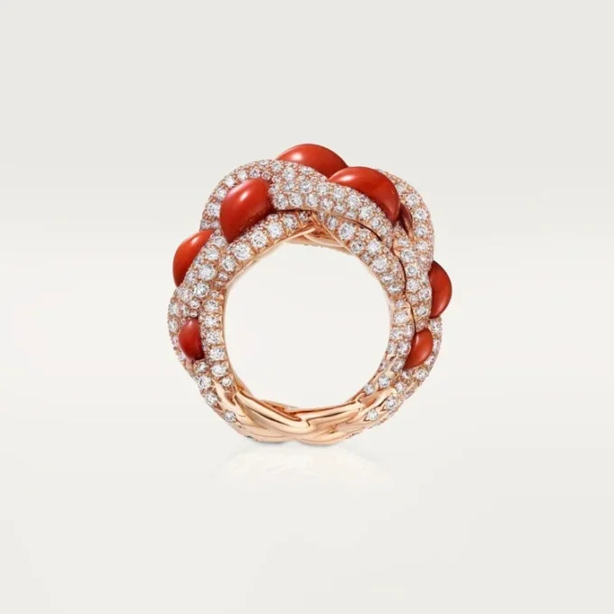 Anillo Libre Tressage de Cartier, coral