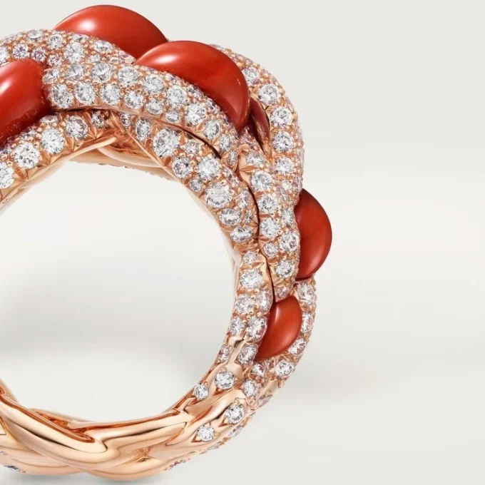 Anillo Libre Tressage de Cartier, coral