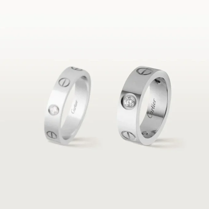 Anillo Love, 3 diamantes – Oro blanco, Diamantes – Cartier Anillo Love, 3 diamantes – Oro blanco, Diamantes – Cartier