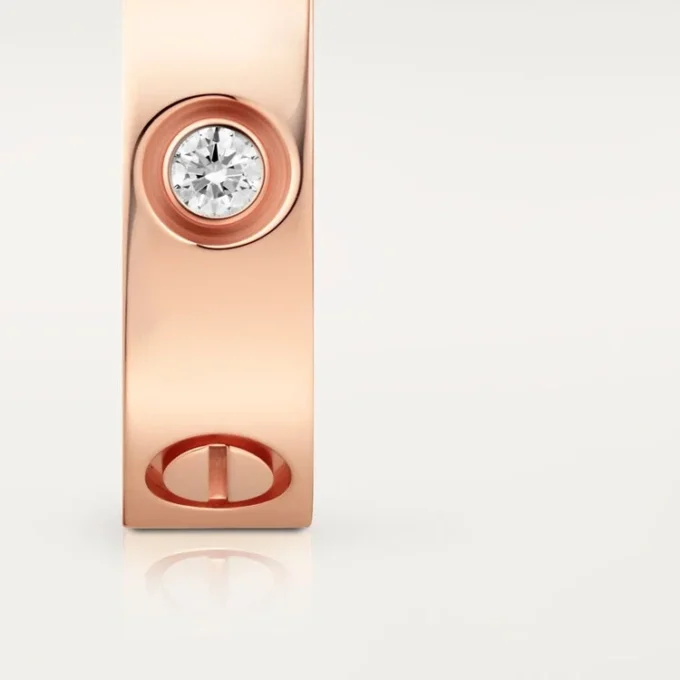 Anillo Love, 3 diamantes – Oro rosa, Diamantes – Cartier Anillo Love, 3 diamantes – Oro rosa, Diamantes – Cartier