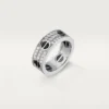 Anillo Love, con pavé de diamantes, cerámica – Oro blanco, cerámica, diamantes – Cartier