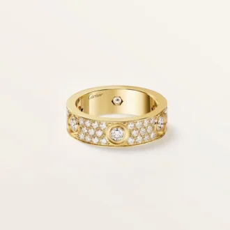 Anillo Love, modelo clásico, pavé, 6 diamantes