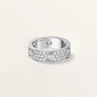 Anillo Love, modelo clásico, pavé, 6 diamantes