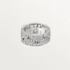 Anillo Maillon Panthere, 3 filas con medio pavé de diamantes – Oro blanco, diamantes – Cartier