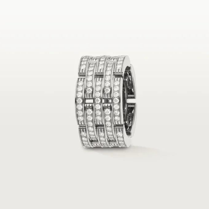 Anillo Maillon Panthere, cinco filas, pavé