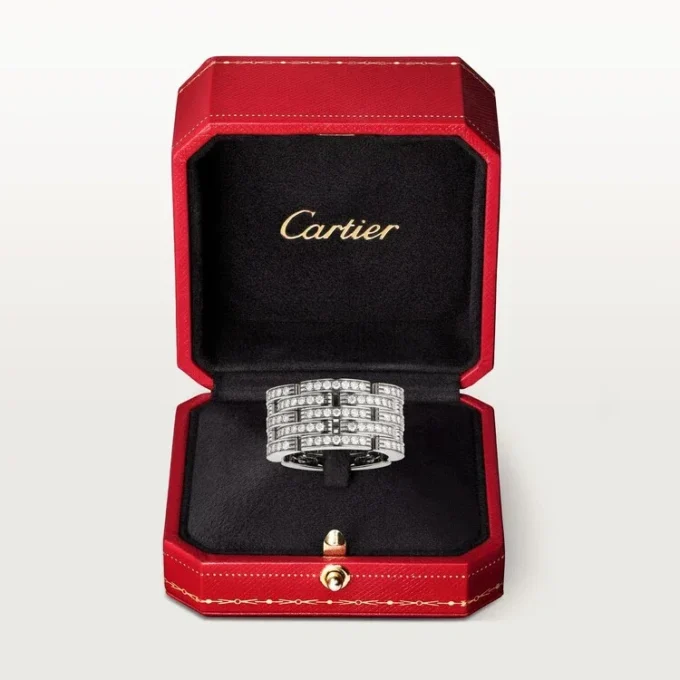 Anillo Maillon Panthere, cinco filas, pavé