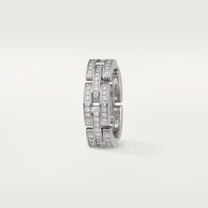 Anillo Maillon Panthere, triple fila, pavé