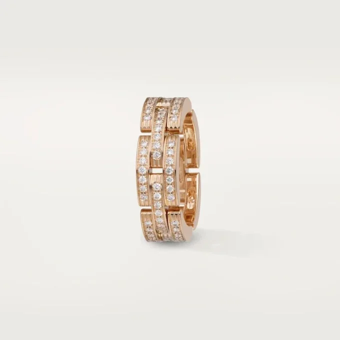 Anillo Maillon Panthere, triple fila, pavé