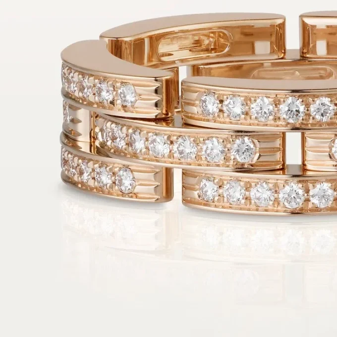 Anillo Maillon Panthere, triple fila, pavé