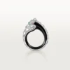 Anillo Panthere De Cartier, laca negra, pavé