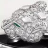 Anillo Panthere De Cartier, laca negra, pavé