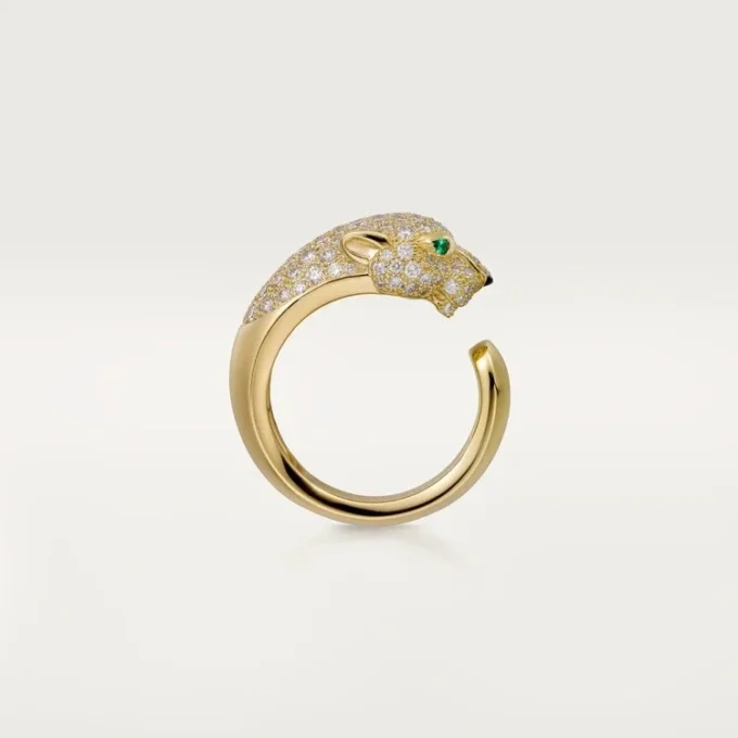 Anillo Panthere de Cartier – Oro amarillo, diamantes, esmeraldas, ónix – Cartier