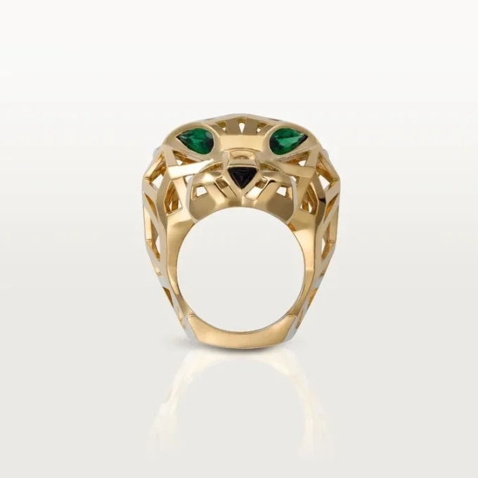 Anillo Panthere de Cartier – Oro amarillo, granates tsavorita, ónix – Cartier