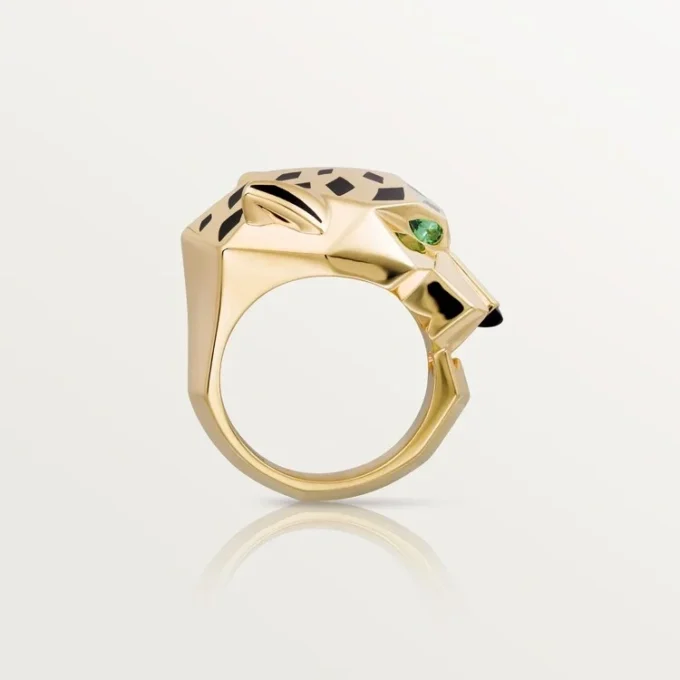 Anillo Panthere De Cartier – Oro amarillo, laca, granate tsavorita, ónix – Cartier
