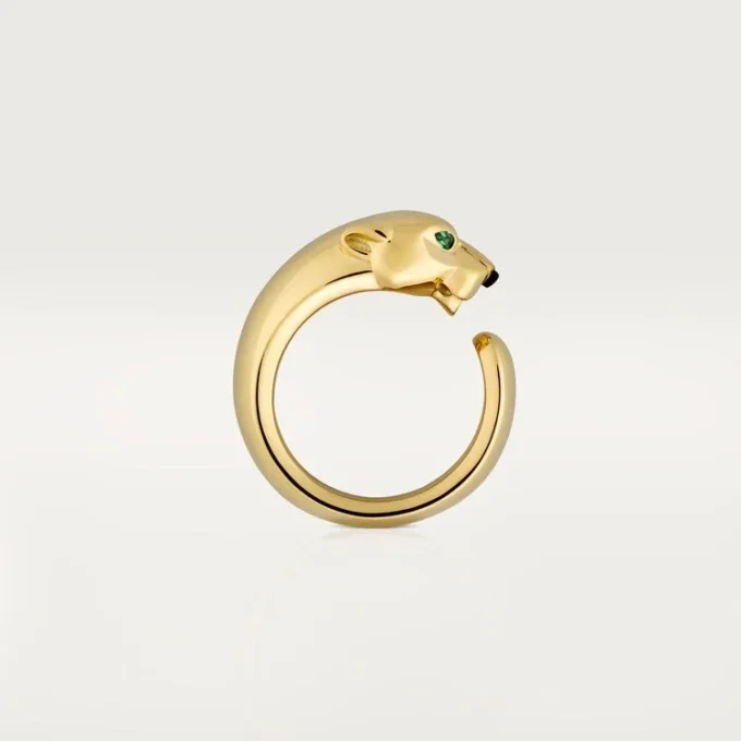 Anillo Panthere de Cartier – Oro amarillo, ónix, granate tsavorita – Cartier
