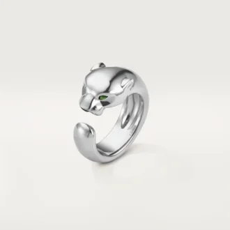 Anillo Panthere De Cartier – Oro blanco, granates tsavorita, ónix – Cartier