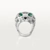 Anillo Panthere de Cartier – Oro blanco sin rodiar, granates tsavorita, ónix – Cartier
