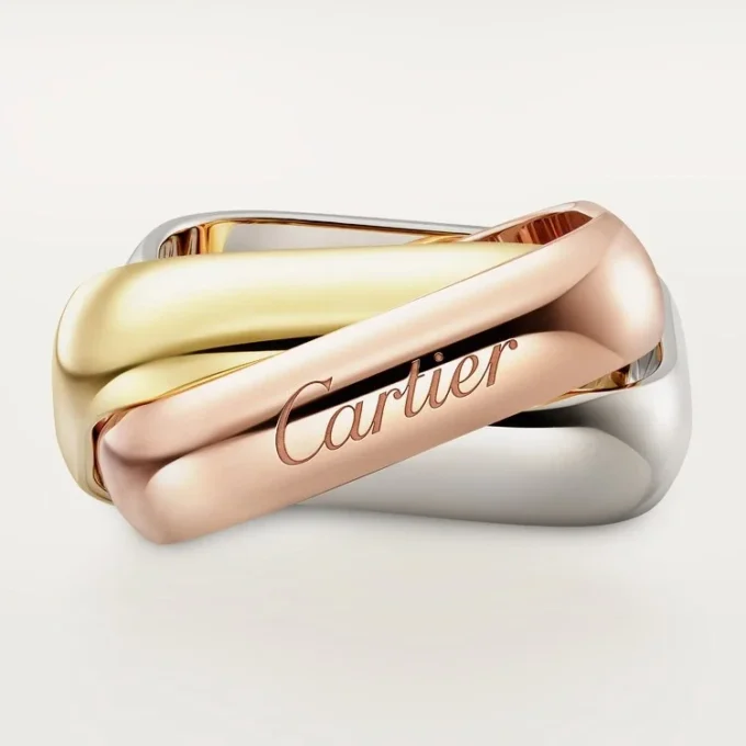 Anillo Trinity, forma cojín, modelo grande