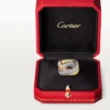 Anillo Trinity, forma cojín, modelo grande, medio pavé
