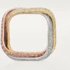 Anillo Trinity, forma de cojín, modelo grande, pavé