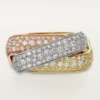 Anillo Trinity, forma de cojín, modelo grande, pavé