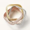 Anillo Trinity, forma de cojín, modelo grande, pavé