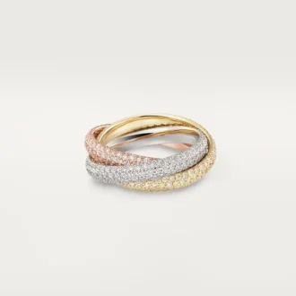 Anillo Trinity, modelo clásico, pavé