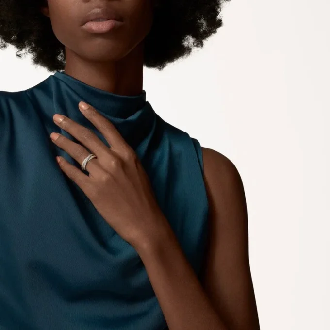 Anillo Trinity, modelo pequeño, pavé